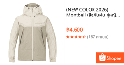 (NEW COLOR 2026) Montbell เสื้อกันฝน ผู้หญิง รุ่น 1128771 Thunder Pass Jacket Women's